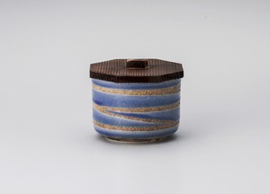 湖水渦飯器（杉蓋付）【日本製  陶器  】