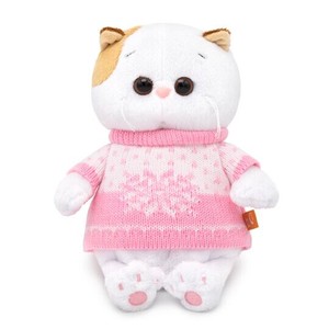LI-li Baby 桜色のセーター　猫、ぬいぐるみ、ギフト、プレゼント、お祝い