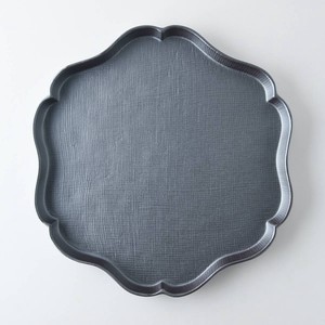 Mino ware Main Plate black Western Tableware 24cm Made in Japan