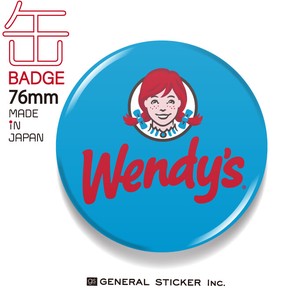 ウェンディーズ 缶バッジ 76mm BLUE ウェンディーちゃん WENDY'S ライセンス商品 WEN019 2020新作