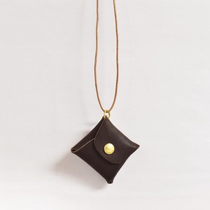 Tochigi Leather Neck Strap Attached Square Coin Case Men's Ladies Brown