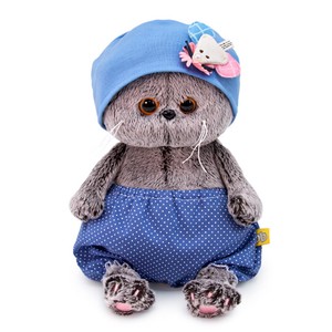 Basik Baby ブルーのドット柄パンツ　猫、ぬいぐるみ、ギフト、プレゼント、お祝い