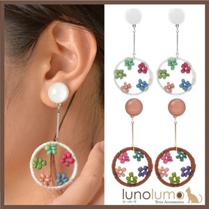 Earring Ladies Wood Natural Material Colorful Ethnic