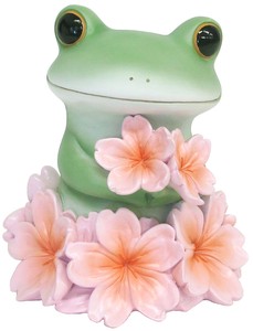 コポー　桜に囲まれるカエル 蛙 かえる  置物 マスコットオーナメント copeau