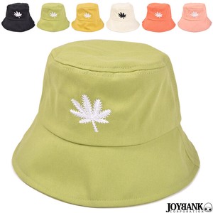 葉刺繍　バケットハット6color【帽子/ヘンプ/ボタニカル/植物/日よけ】