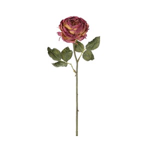 【セール品】MAGIQ　バラ　ドライドガーデンローズ　パープル／イエロー　ドライフラワー風の造花