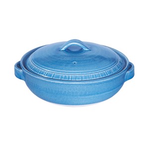 REIWA ブルー 鍋  【日本製  萬古焼  耐熱陶器(蓋は陶器）】