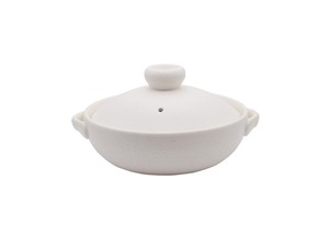 Modern　White　8号鍋  【空焚き不可 日本製  萬古焼  耐熱陶器(蓋は陶器）】