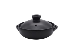 Modern　Black　8号鍋  【空焚き不可 日本製  萬古焼  耐熱陶器(蓋は陶器）】