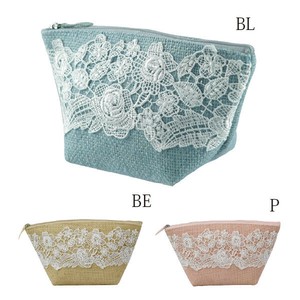 【SALE 】フラワーレースポーチS【日本製】【麻生地】
