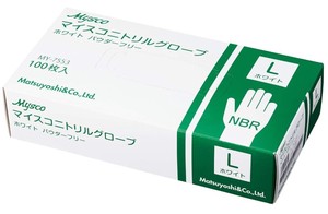使い捨て手袋 ニトリルグローブ ホワイト 粉なし(サイズ:L)100枚入り 病院採用商品