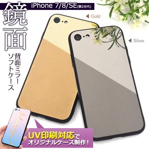 【スマホ用素材アイテム】UV印刷対応！　iPhone SE(第2世代・第3世代）/7/8用背面ミラーソフトケース