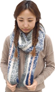 Thick Scarf Mohair Stripe 2 Stole