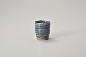 藍ビードロコップ湯呑  【日本製    陶器】