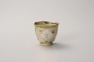 白格子花たっぷり碗  【日本製    陶器】