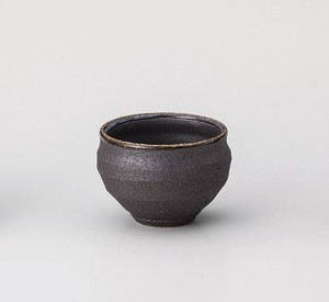 黒白流しいっぷく碗  【日本製    陶器】