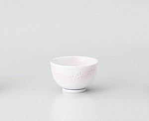 ピンク花彫煎茶  【日本製    強化磁器】