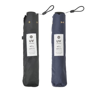 【雨傘】【UV】折傘　シンプルモチーフカーボン軽量ミニ55