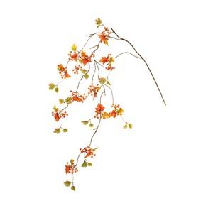 【セール品】MAGIQ　オータムベリーツイッグ　オレンジ　造花　　秋　紅葉