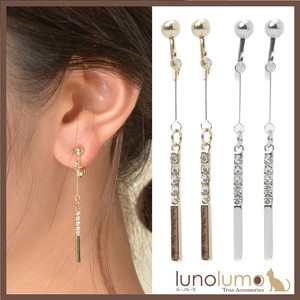 Clip-On Earrings Earrings sliver I-line Sparkle Rhinestone Ladies'