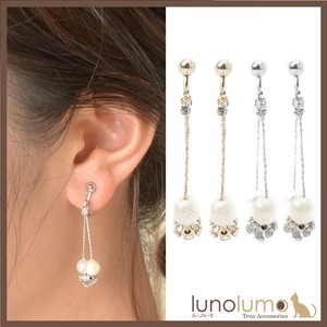 Clip-On Earrings Pearl Earrings sliver Sparkle Ladies'