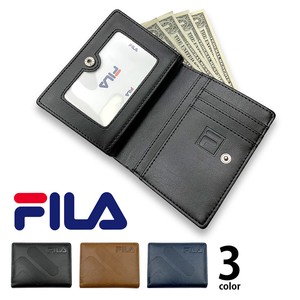 3色 FILA（フィラ）ドットロゴ型押し ファスナー＆パスケース付 2つ折り財布（61fl53）「2022新作」