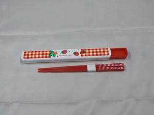 ロマンティックシリーズ　スライド箸＆ケース　ストベリー柄