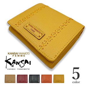 5色 KANSAI YAMAMOTO ヤマモト カンサイ リアルレザー二つ折り財布 ウォレット（mj4501）「2022新作」