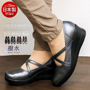 Made in Japan Pumps Ladies Water-Repellent Wedge Sole Office Strap