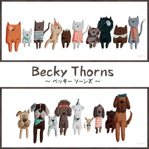 ベッキー ソーンズ【犬・猫・いぬ・ねこ・ドッグ・キャット】イギリス女性作家＜樹脂フレーム＞