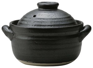 万古烧 锅 黑色 日本制造