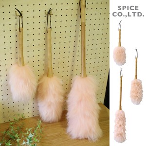 Bamboo Handle Handy duster Wool Pink