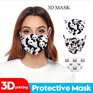 パンダの動物の図案のマスク 花粉対策 紐調整可能 繰り返し使える 洗えるスク 大人用LXY278