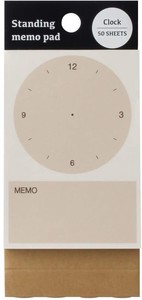 スタンディングメモパッド　時計・シンプル　made in Japan 【メモ】