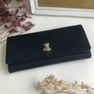 Teddy Bear Metal Fittings Attached Long Wallet