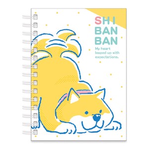 "Shibanban" Shibainu Series A6 Hard Cover Ring Notebook Orange