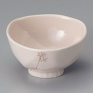 ピンク小花三角小鉢　11.5×11.5×6.3cm日本製 美濃焼