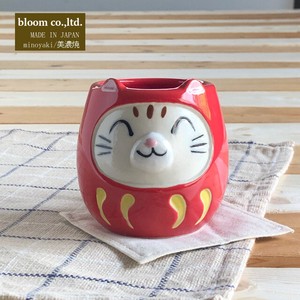 Mino ware Mug Red Lucky-cat Made in Japan