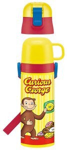 Water Bottle Curious George Skater 2-way 470ml