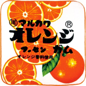 【ティーズ】お菓子シリーズやわらかミニタオル　マルカワフーセンガム／オレンジ