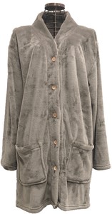 Thick Plain Flannel V-neck Robe