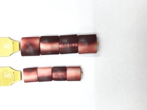 【日本製】棒管ビーズ　20x20mm　カラー：ケシレッド(IT09)　四角
