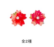 银耳针耳环 樱花 日本制造