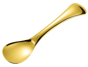 純銅製　アイスクリームスプーン　ラウンド型　ゴールド