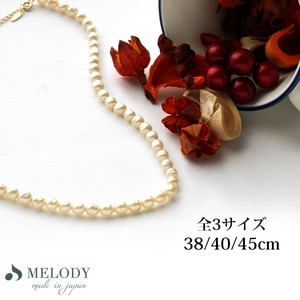 金链（珍珠/月光石） 项链 可爱 宝石 珍珠 简洁 正装 日本制造