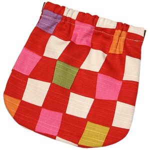 Cosmetic Pouch Red Checkered