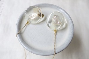 Chain Pierced Earring Pearl