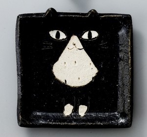 小餐盘 手工制作 黑猫