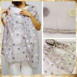 Wool Silk Fabric Dot Embroidery Dot Embroidery Stole 9 2