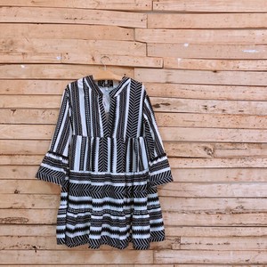 Button Shirt/Blouse Mini Stripe black